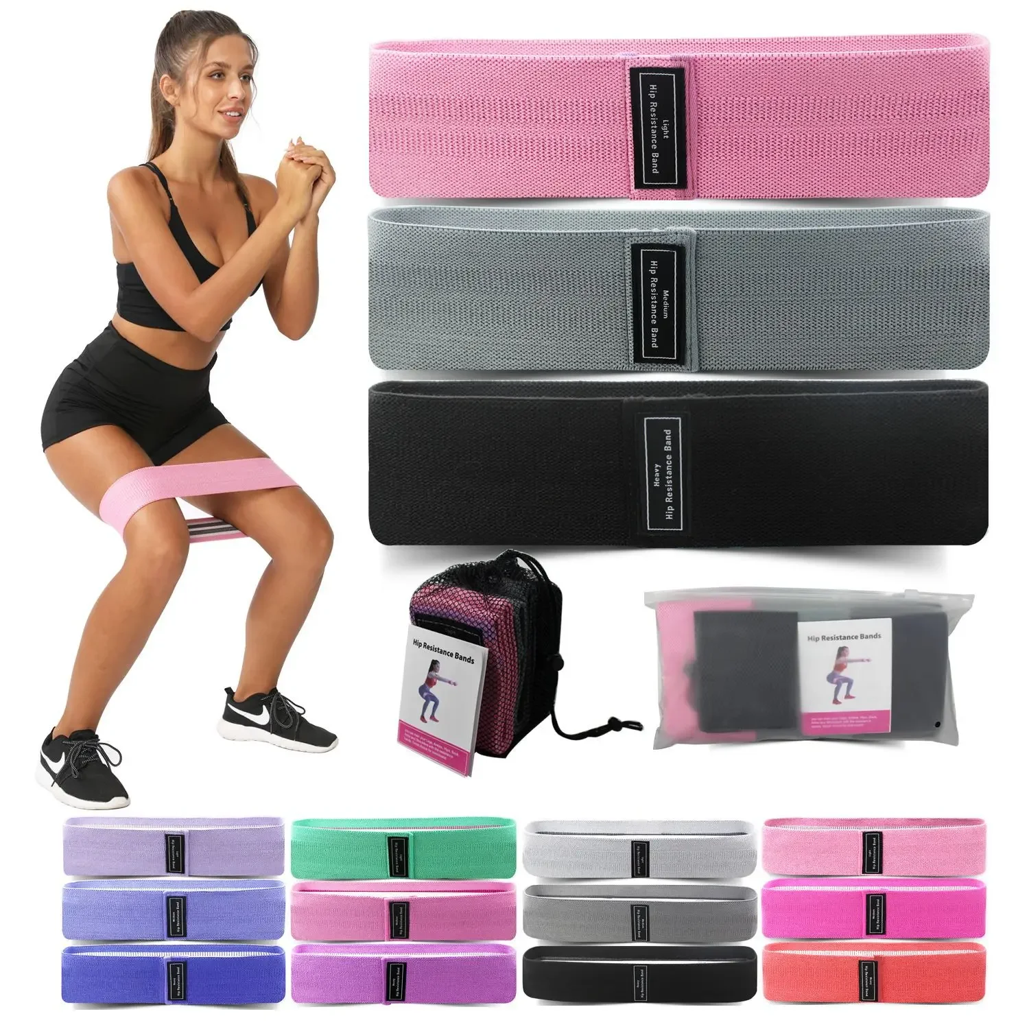 Yoga Fitness Resistance Band - 1/2/3PCS แถบยืดหยุ่นฟิตเนสความต้านทานโยคะพิลาทิสสะโพกวงกลม Expander Bands GYM การฝึกอบรมอุปกรณ์ออกกําลังกายหน้าแรก