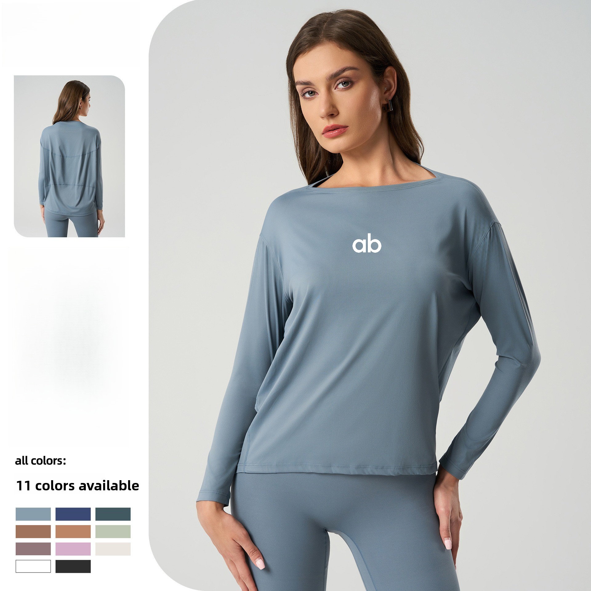 Yoga Of Fitness - เสื้อโยคะแขนยาวทรงหลวมสำหรับผู้หญิง สัมผัสเบาสบายเหมือนไม่ได้สวมใส่ ระบายอากาศได้ดี ใส่ได้หลากหลายโอกาส เหมาะสำหรับออกกำลังกาย วิ่ง