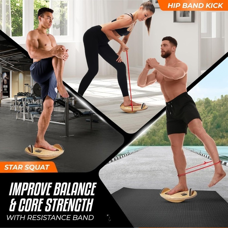 แผ่นไม้ทรงตัวสำหรับออกกำลังกาย - Yoga Fitness Training บทวิจารณ์และราคา